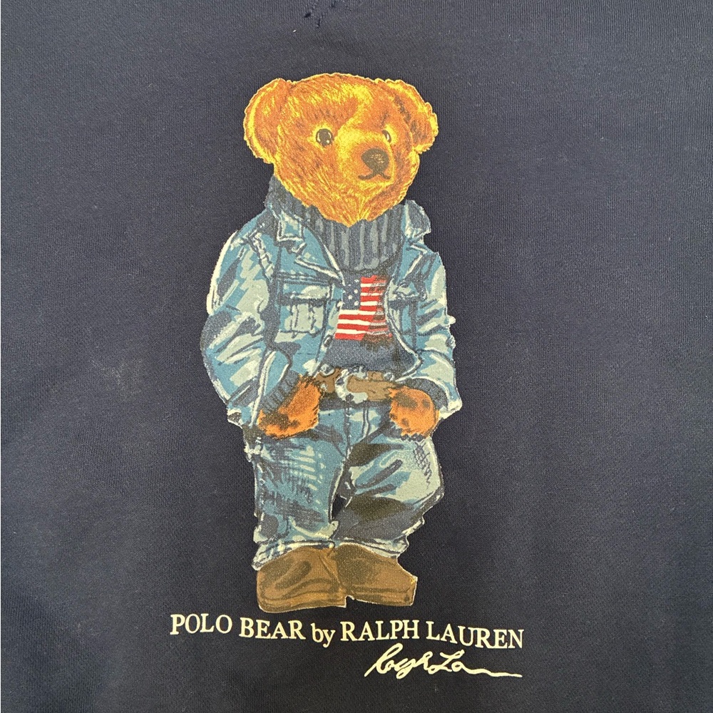 Ralph Lauren Polo Bear Navy Blue/Cherry Red/White/Brown Crewneck Sweatshirt XXL